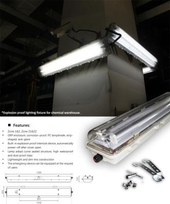 China Explosion Proof Fluorescent Tube Light | ATEX/IECEx Approved | IP66 Anti-Blast Fixture for Oil, Gas & Chemical Zones for sale