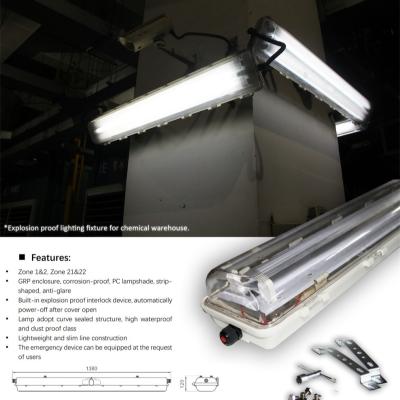 China ATEX & IECEx Certified Explosion Proof Fluorescent Light | IP66 Flameproof Linear Lighting for Hazardous Areas for sale