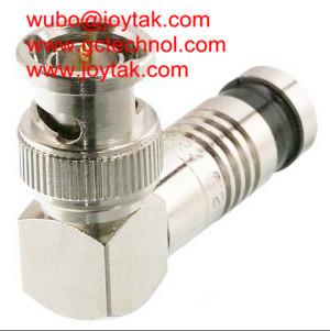 China BNC Coaxial Connector BNC Compression Type Right Angle 75ohm for RG6 Coax Cable for sale