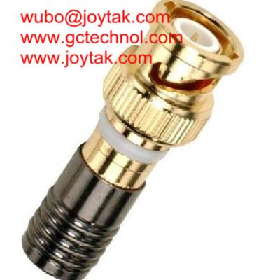 China BNC male Coaxial Connector Compression Type 50ohm for  RG6U coax Cable Gold Plated BNC shell for sale