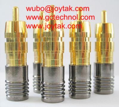 China RCA Compression connector gold plated for RG59 coax cable RCA connector for security cameras premium quality for sale