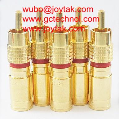 China RCA Coaxial Connector Compression Type all gold plated for RG6 Coaxial Cable home theaters gold RCA connector for sale