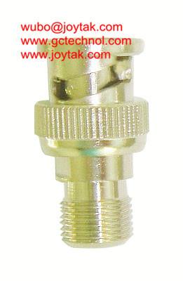 China BNC Male connector To F Female connector all brass F Coaxial Adapter BNC Coaxial Adaptor CCTV Connector for sale