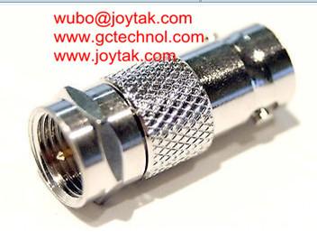 China BNC Female To F Male Coaxial Adapter impedance 75ohm BNC Coaxial Adaptor all brass nickel plated CCTV coax Connector for sale