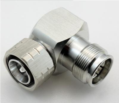 China 4.3-10 adapter 4.3-10 male(plug) right angle to 4.3-10 female(jack) Jiangsu manufacturer high quality all brass 50ohm for sale