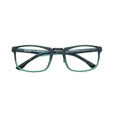 China Matte Black Fade To Green Titan Eye Glasses 52-21-140mm ISO12870 Certification for sale