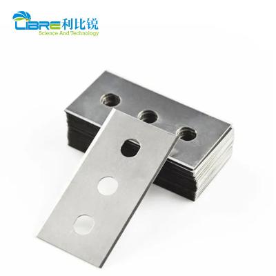 China Three Hole Film Cutting Blade Double Bevels Industrial Razor Blade for sale