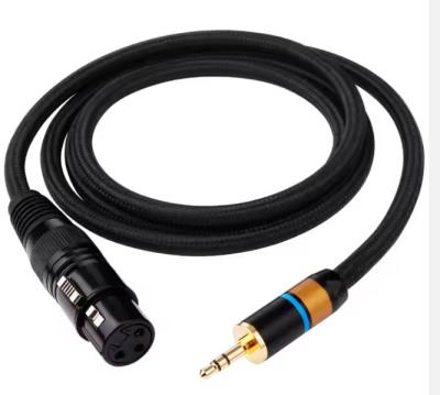 China 3.5mm To XLR Cable Twain Nylon Braided Speaker Microphone Cable HIFI Jack Audio Cable for sale