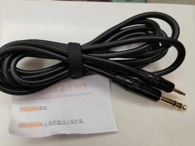 China Black Digital Audio Cable 3.5mm To 6.35mm Aux Adapter Cable For Mixer Amplifier for sale