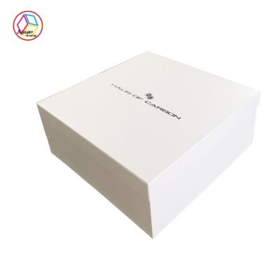 China White Square Jewelry Paper Gift Box , Antique Marble Jewelry Box for sale