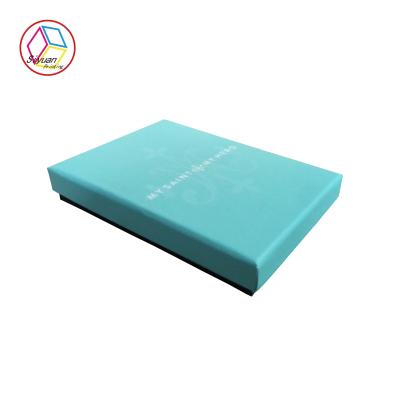 China Lake Blue Jewelry Paper Gift Box , Necklace Gift Box Eco - Friendly for sale