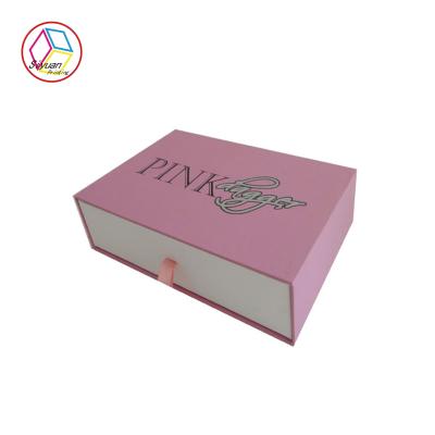 China Pink Jewelry Paper Gift Box / Sliding Drawer Gift Boxes Cutomized Size for sale