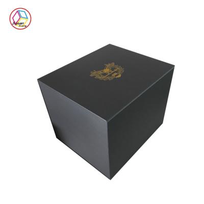 China Unique Perfume Packaging Boxes Black Color Customized Logo Printing for sale