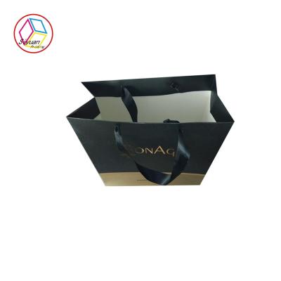 China Colorful Printed Paper Bags / Imprinted Shopping Bags With Silk Handle for sale