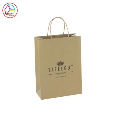 China Brown Printed Paper Bags , Custom Printed Shopping Bags OEM Service for sale