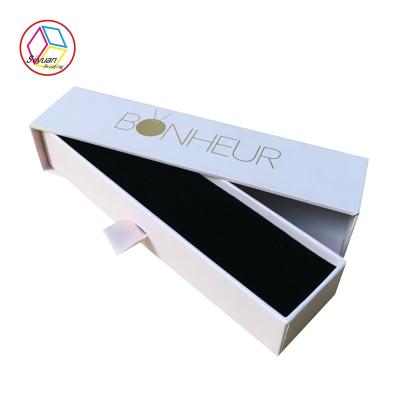 China Necklace Packaging Jewelry Paper Gift Box Foil Stamping Paper Drawer Box for sale
