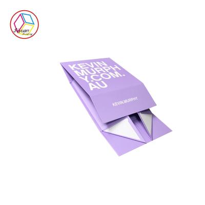 China Foldable Four Color Printing Cardboard Gift Box Solid Purple Color for sale