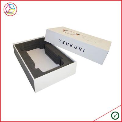 China White Coated Paper Rigid Gift Boxes For Phone Packaging for sale