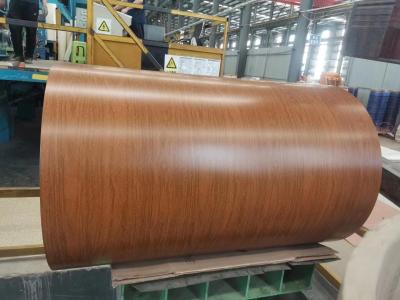 China 1000 mm de ancho de diseño de madera patrón de recubrimiento de color recubrido de aluminio bobina para puertas y ventanas de persianas de rodillo en venta