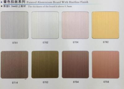 Chine Ligne de cheveux Finition couleur revêtement en alliage de bobine d'aluminium 3003 24 Gauge Prepainted feuille d'aluminium pour le panneau de décoration intérieure à vendre