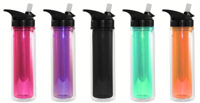 China Tritan insulated plastic bottle, double wall water bottle, bpa free plastic bottle for sale
