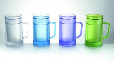China 400ml Plastic beer mug/frosty mug/freezer mug for sale