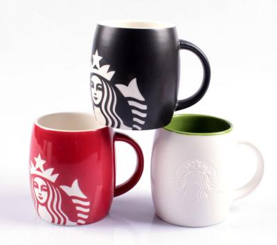 China Starbucks style ceramic coffee mug for sale
