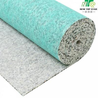 China Soft Carpet Felt Underlay 4mm Felt Flooring Underlayment 720g/m2 With Green PE Film for sale