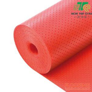China Floating Floor EVA Foam Underlayment Lozenge Pattern High Density With Red Embossed Film for sale