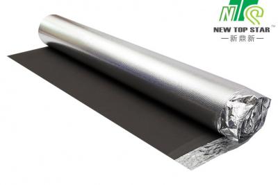 China 16.9m Length EVA Foam Underlayment Black / Silver Vapor 3-In-1 Flooring Underlayment for sale