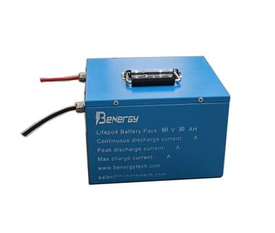 China Paquete recargable de la célula del litio de la batería LiFePO4 60V de la caja del hierro 30AH para el triciclo eléctrico E - vespa del carrito en venta