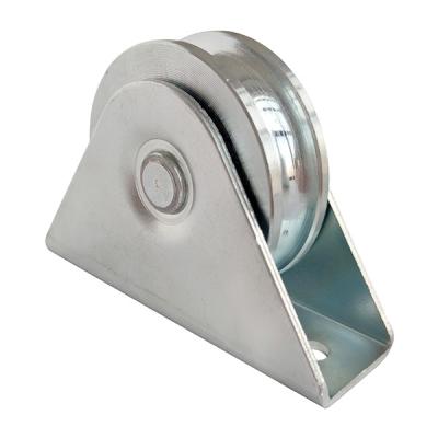 China U Groove 4 Inch 100mm Sliding Gate Wheels With Bearings Double Galvanized Steel for sale