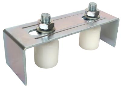 China Dual Rollers Sliding Gate Guide Bracket L Rear Post Universal Heavy Duty Adjustable 64mm for sale