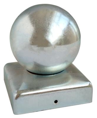 中国 100x100mm電流を通された球形の鋼鉄塀のポストはエンド キャップの球の円形のたらいをおおう 販売のため