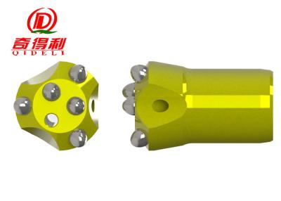 China Air Leg Rock Taper Button Bit , 5 Pcs 32mm - 42mm H Thread Rock Drill Bits for sale