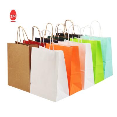 China 3x8.5 Inches Gift Packing Bags SGS  Clothing Packing Kraft  Paper Bag With Handle for sale