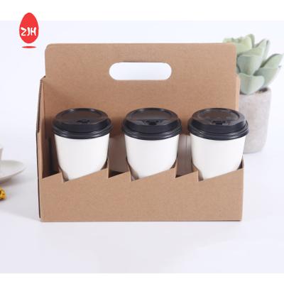China Disposable Cardboard Reusable Packaging Box FSC Drink Coffee Paper Cup Holder Tray for sale
