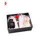 China Rigid Paper Perfume Packaging Box With Ribbon FSC Sliding Drawer Black Gift Box for sale