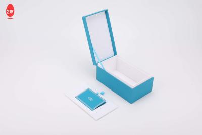 China Lid Base Blue Matt Perfume Packaging Box Gift Essential Oil Fragrance With Tray à venda