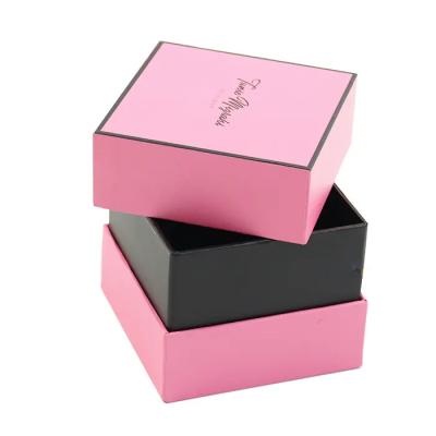 China Wholesale Pink Rigid Cardboard Candle Gift Box Magnet / Button / Tie Closure for sale