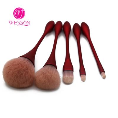 China 5pc Super Soft Light Orange Goblet Makeup Artist Brush Set for sale