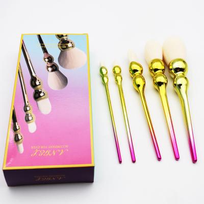 China ISO9001 Certificated 5pc Synthetic rainbow makeup brush set Pro Makeup Brush Kit for sale