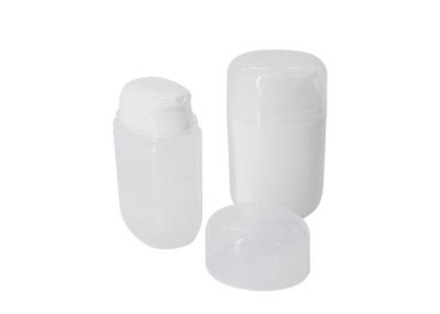China 50ml PP Airless Bottle Sunscreen Packaging Oval Flat Vacuum PCR Bottle zu verkaufen
