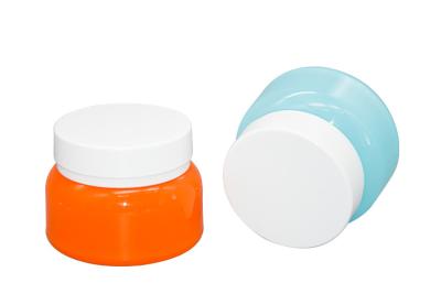 China Double Layer PET Plastic Cosmetic Face Cream Jars BPA Free With Lids for sale