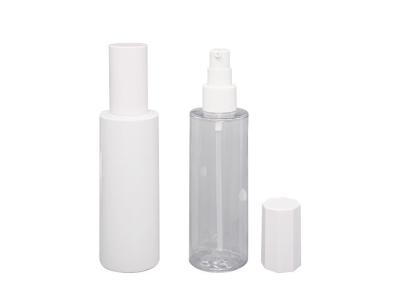 China 200ml Non Spill Refillable PET Facial Lotion Pump Bottle With Two Shapes Cap for sale