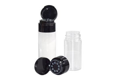 China 100g 150g PETG Cosmetic Pump Bottle Mens Skincare Packaging For Talcum Loose Powders for sale