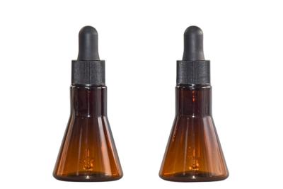 China Brown color PET 20ml Cosmetic essence packaging dropper bottle for sale