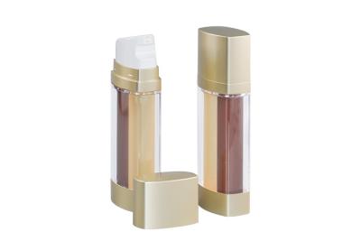 China 15ml Dual Chamber Airless Bottle Cosmetic Skincare Packaging For 2 Different Formulas for sale