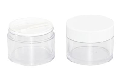 China 100g PET PCR Material Cosmetic Cream Jars With Digging Spoon Spatula for sale