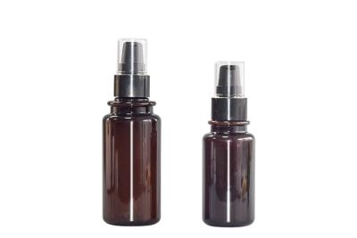 China PET Amber Lotion Bottle 120ml 180ml Cosmetic Pump PCR Material Packaging for sale
